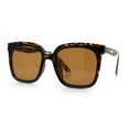 thumbnail image 5 of Womens Trendy Retro Inset Lens Oversize Horn Rim Plastic Fashion Sunglasses Tortoise - Brown, 5 of 8