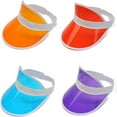 thumbnail image 1 of Pack de 4 viseras unisex de plástico transparente de los años 80 para fiestas de golf, tenis y póquer, 1 of 6