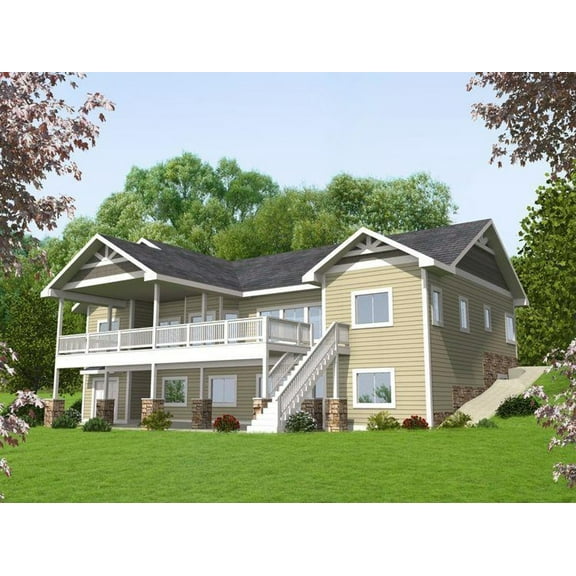 001-3591: Craftsman Northwest 1 Bed, 4 Bath Luxury Home Plan, 4364 Sq Ft: Full Blueprints with License to Build by Home Plan Marketplace - Lesuto