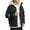 Black, variant on Unisex Loose Hooded Cotton-Padded Jacket, Beige, Size L