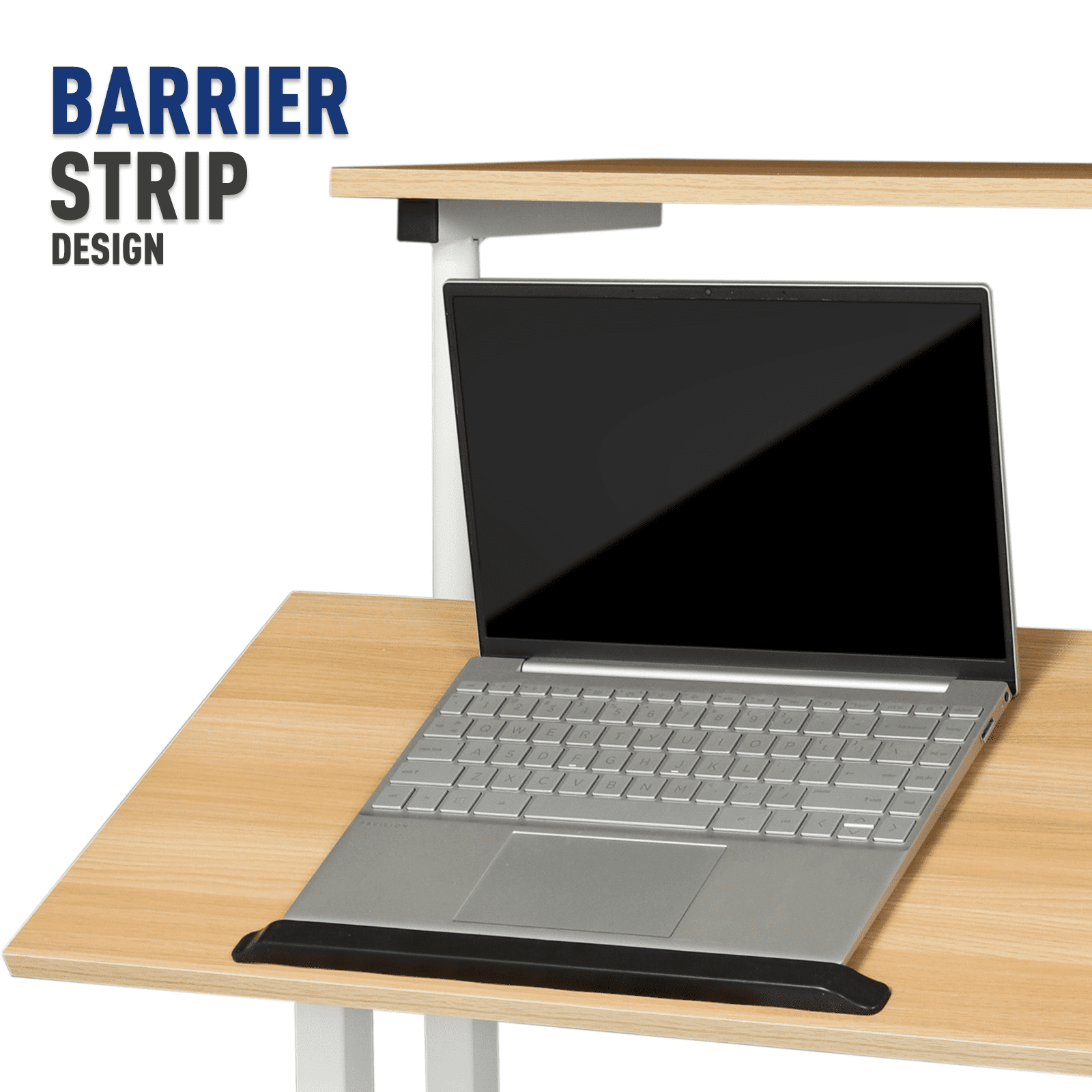 BEZT Workstation, Adjustable Height Standing Desk,Rolling Computer Desk with Monitor Shelf for Bedroom,Natural