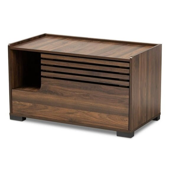 Bowery Hill Walnut Brown Finished Cat Litter Box Cover House