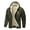 Green, variant on Men Sherpa Lined Full Zip Hooded Jacket Cross Embroidery Drawstring Hood Dual Side Pocket Warm Outerwear Winter Camping Cold Weather Casual Coat