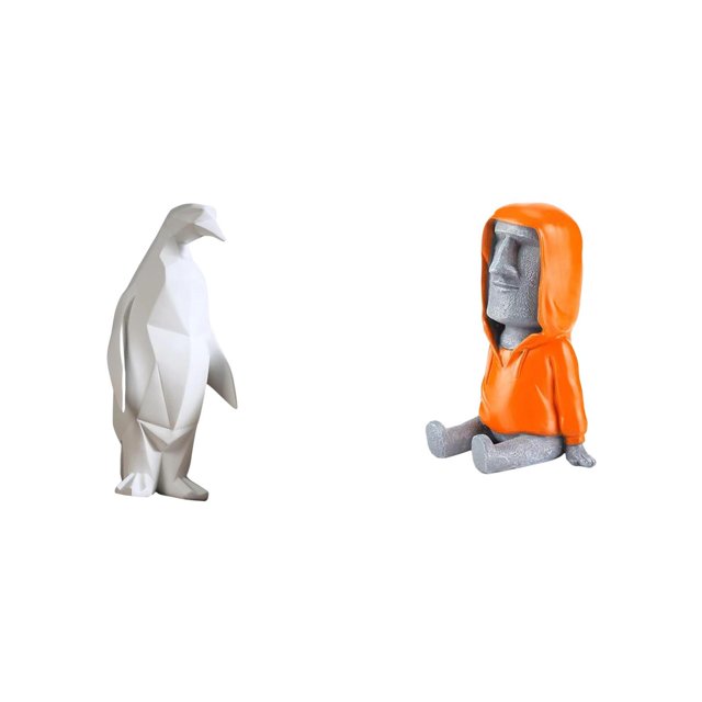 Escultura De Cabeza De Pingüino De La Isla, Figura Coleccionable, Artesanía Decorativa, Estatua De Animal De Resina, Retrato Antiguo, Ahu Retro Para Inauguración De La Casa, Mesa, Bar,
