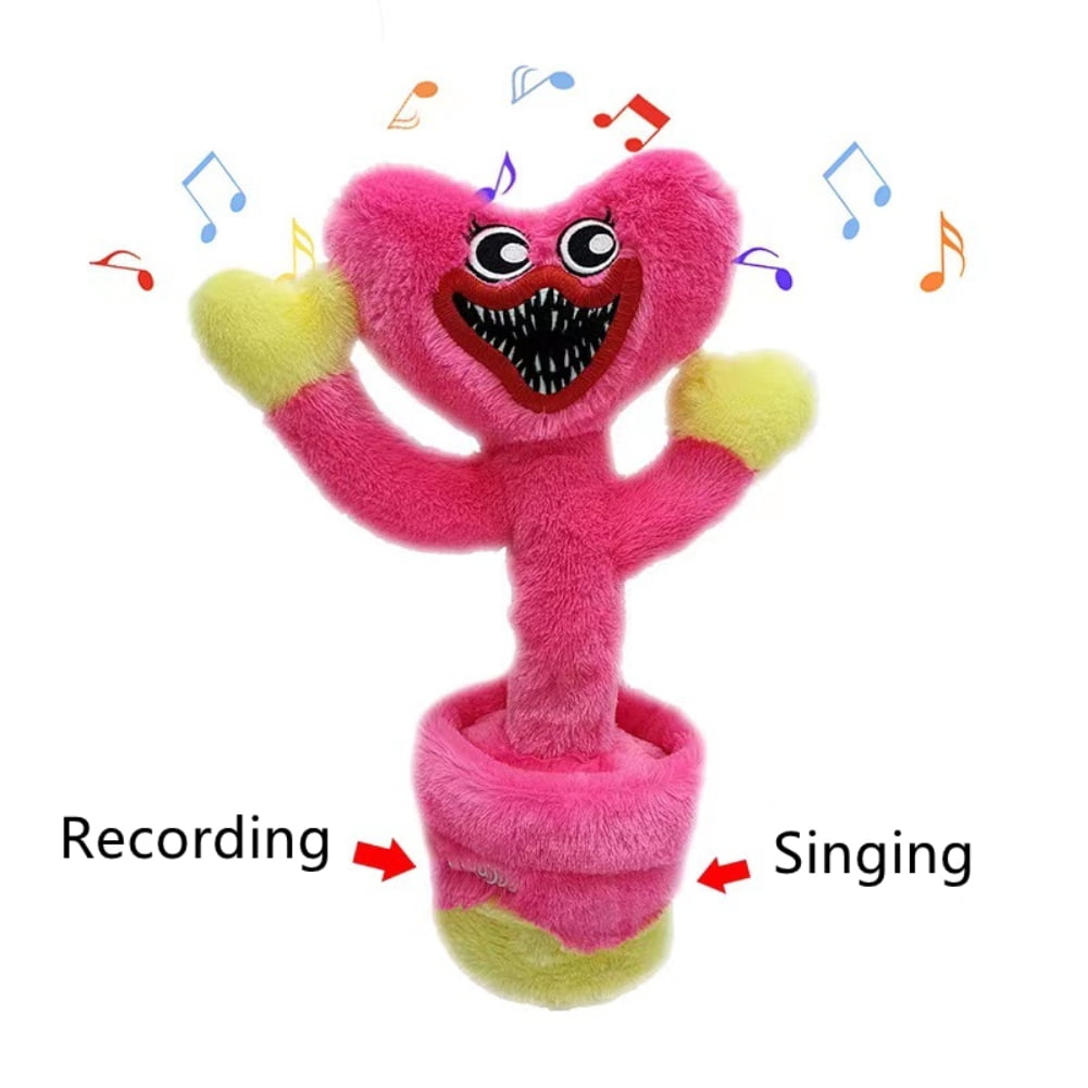 Qiaoxi Colorful Soft Plush Poppy Playtime Doll Singing Dancing Potted Shape  Tabletop Decoration Interesting Educational Toys For Kids (60 songs)