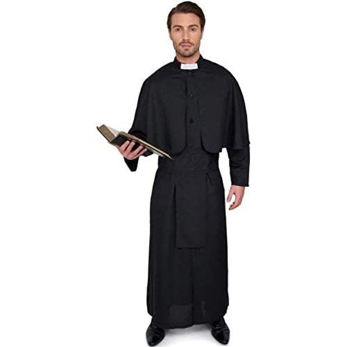 MENS EXORCIST COSTUME PRIEST BOOK TV FILM CHARACTER FANCY DRESS HALLOWEEN OUTFIT 