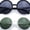 [2 Pack] Black + White, variant on SA106 Womens Wizard Round Circle Lens Plastic Mod Fashion Sunglasses / White Frame - Green Lens