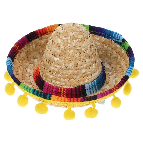 Mini sombrero mexicano para niños y mascotas, lindos accesorios para el cabello para mujeres, decoraciones para fiestas y disfraces mexicanos, sombrero pequeño para perros y gatos.