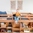 thumbnail image 2 of Max & Lily Solid Wood Modern Farmhouse Low Loft Bed, Twin Bed Frame for Kids with 2 Bookcases, 2 of 12