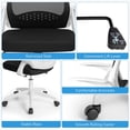 thumbnail image 5 of Giantex Mesh Rolling Office Chair w/Flip-up Armrest, Adjustable Ergonomic Desk Chair, Task Computer Chair w/Lumbar Support, Rocking Backrest, Executive Chair for Home Office, White, 5 of 8