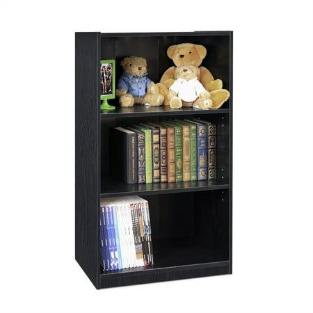 Furinno 3-Tier Bookcase with Adjustable Shelves for Study Home Office Kids Room,Blackwood