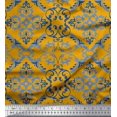 thumbnail image 1 of Soimoi Gold Georgette Viscose Fabric Vector Design Damask Printed Craft Fabric by the Yard 44 Inch Wide, 1 of 3