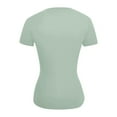 thumbnail image 5 of Bibifish Womens T-Shirt Mint Green Crew Neck Short Sleeve tshirt Slim Fit Stretchy Casual Gym Workouts Activewear Daily Wear Comfortable yoga tee, 5 of 6