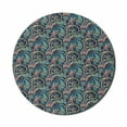 thumbnail image 1 of Paisley Mouse Pad for Computers, Unusual Boteh Revival Themed Tribal Pattern in Vibrant Tones Image, Round Non-Slip Thick Rubber Modern Gaming Mousepad, 8" Round, Slate Blue Coral, by Ambesonne, 1 of 2