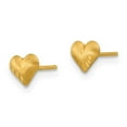 thumbnail image 2 of 14k Yellow Gold Hollow Post Sparkle Cut and Satin Puffed Love Heart Earrings Measures 4x5mm - Earring for Women, 2 of 5