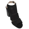 thumbnail image 2 of Lands End Women Size 7.5 B, Heeled Perforated Sandal, Black Suede, 2 of 8