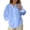 Sky Blue, variant on Summer Lightweight Linen Shirts for Women Long Sleeve Button down Shirt Solid Color Relaxed Fit Drop Sleeved Casual Tops Spring Summer Vacation Travel Blouses White S