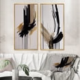 thumbnail image 1 of Designart "Minimalism in Gold III" Abstract Framed Wall Art Set Of 2 - Black Geometric Gallery Wall Frame Set For Home Decor, 1 of 6