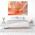 thumbnail image 3 of Mudket Peach and Gold Crystal Flower Canvas Wall Art, Framed Floral Print, Ready to Hang Wall Decor for Living Room Bedroom, Elegant Abstract Artwork - 12"L x 8"W, 3 of 10