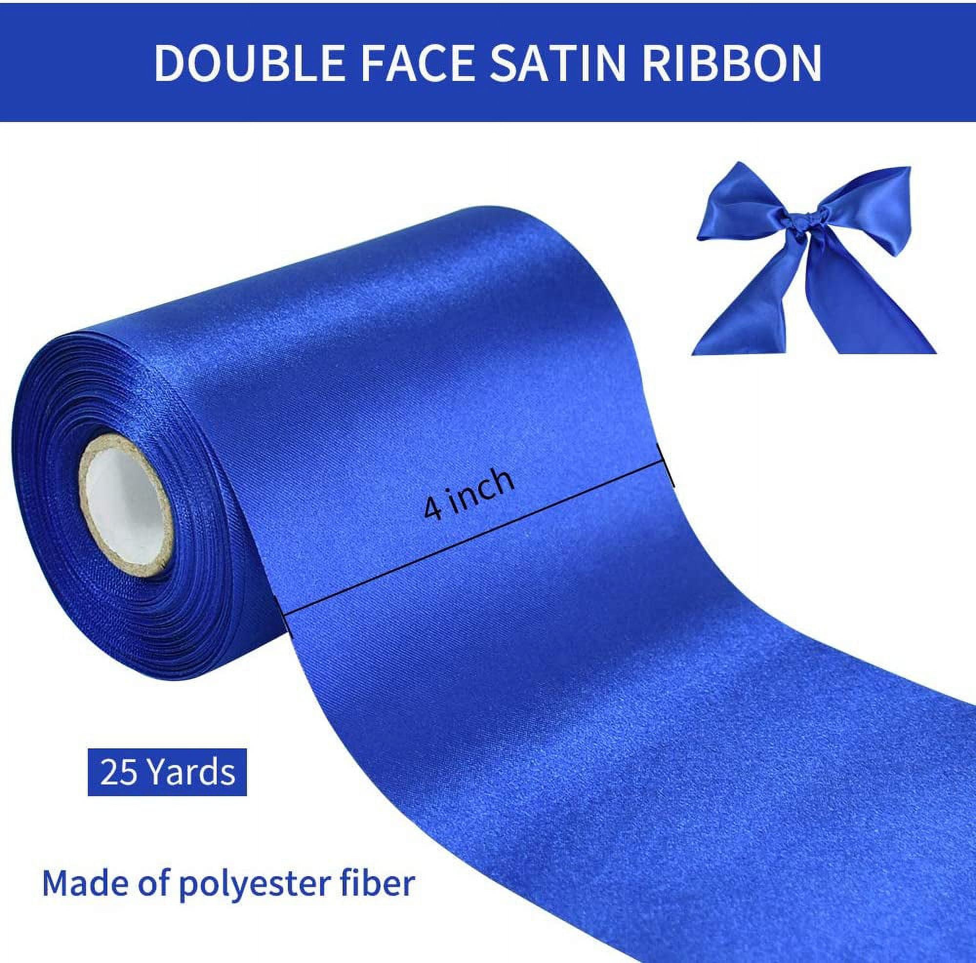  TONIFUL 1-1/2 Inch (40mm) x 100 Yards Royal Blue Wide Satin  Ribbon Solid Fabric Ribbon for Gift Wrapping Chair Sash Valentine's Day  Wedding Birthday Party Decoration Hair Floral Craft Sewing 
