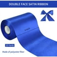 thumbnail image 2 of TONIFUL 4 Inch x 22yd Wide Royal Blue Satin Ribbon Solid Fabric Large Ribbon for Cutting Ceremony Kit Grand Opening Chair Sash Table Hair Car Bows Sewing Craft Gift Wrapping Wedding Party Decoration, 2 of 5