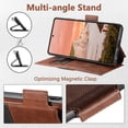 thumbnail image 6 of Wallet Case for Samsung Galaxy S23 Ultra, Premium PU Leather Detachable Magnetic Wallet Case, Credit Card Slots Kickstand Full Body Protection Magnetic Closure Rugged Phone Case Cover, Brown, 6 of 8