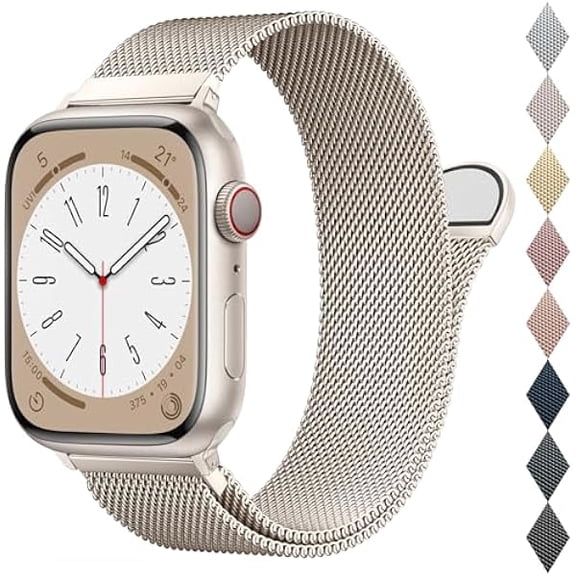 Mesh Metal Loop Compatible with Apple Watch Band 40mm 41mm 38mm 42mm Series 11 10 9 8 7 6 5 4 3 2 1, SE 3 2 1 Women Men, Stainless Steel Strap with Magnetic Clasp for iWatch Bands