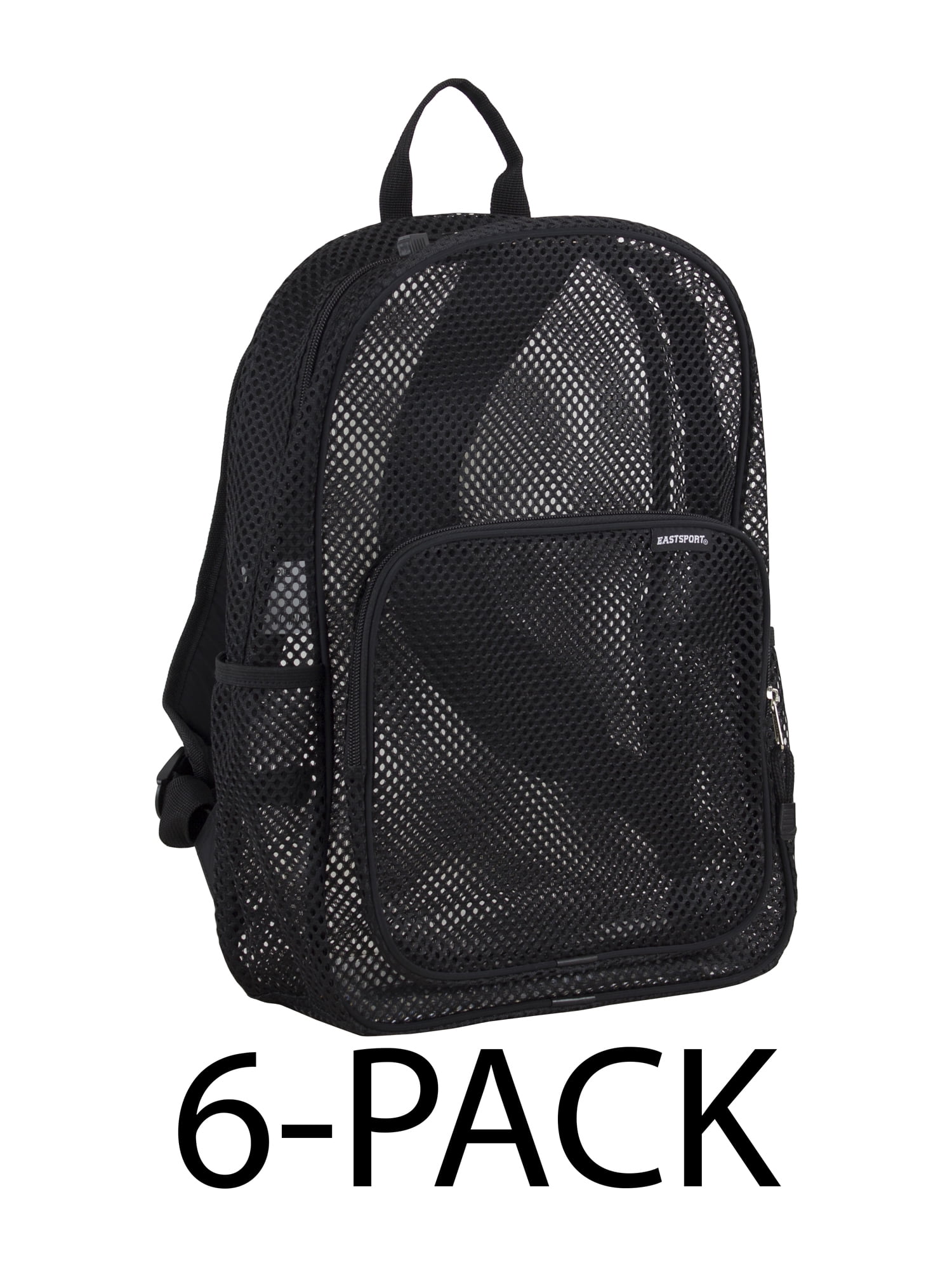 Eastsport Unisex Spirit Mesh Backpack, Black (6Pack)