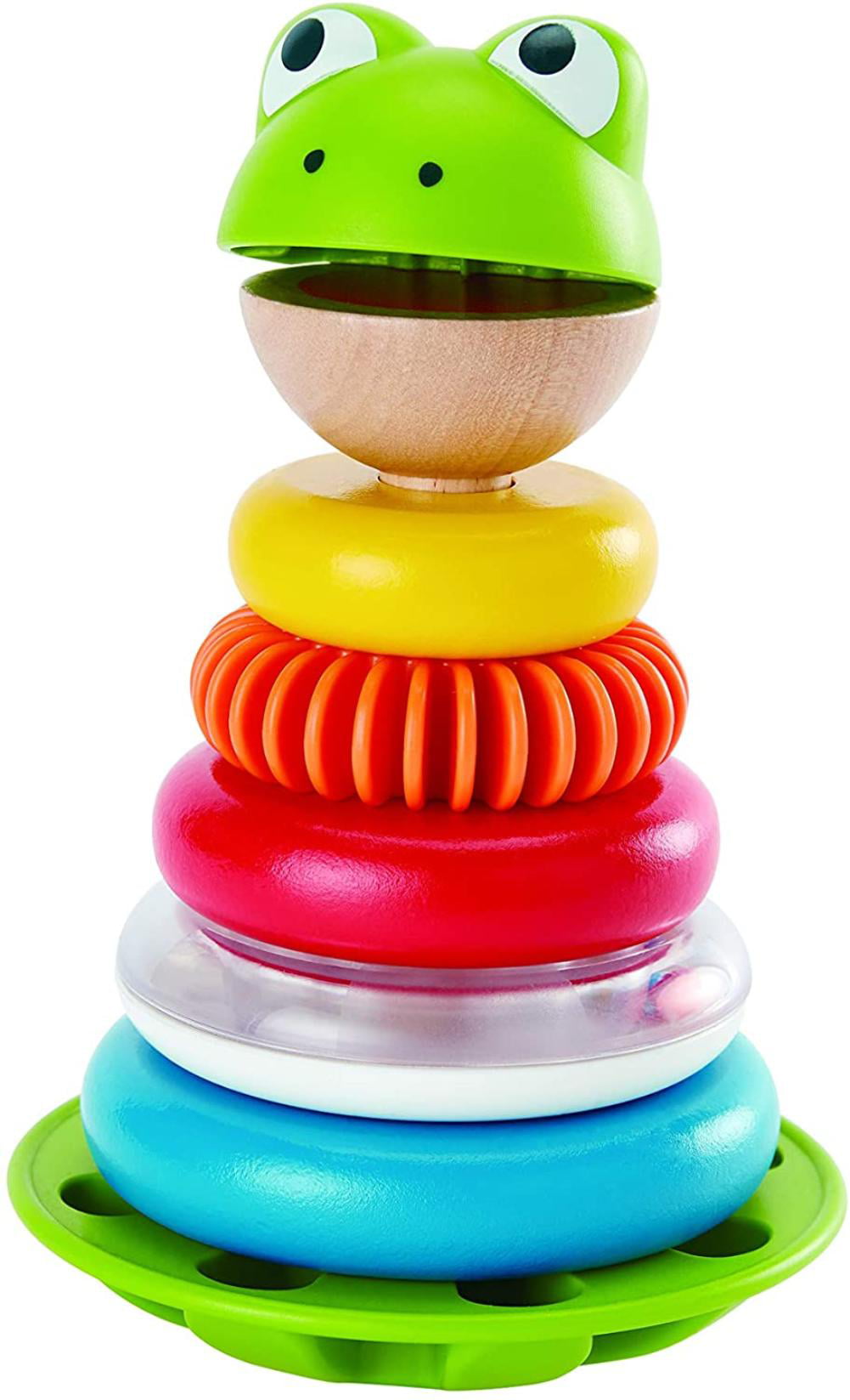 Frog Stacking Rings Educational Toy for Children Hape Mr Multicolor Wooden Ring Stacker Play Set