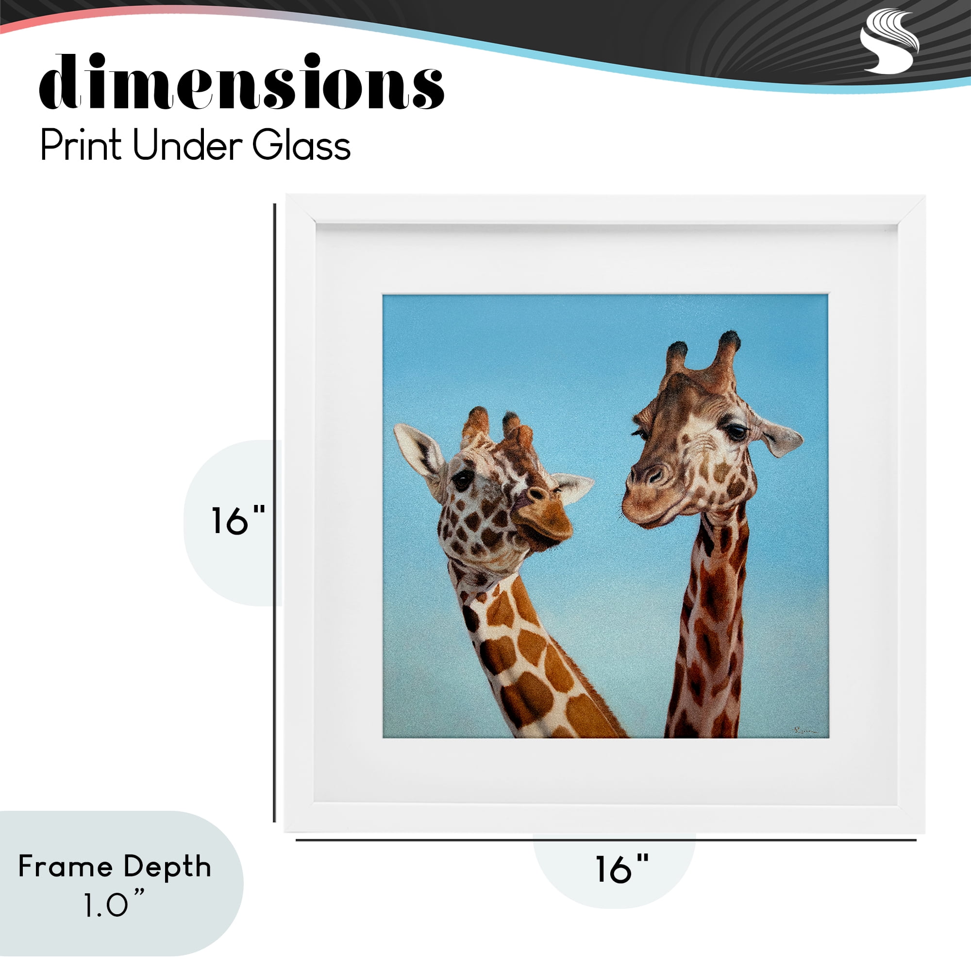 Stupell Industries Romantic Soulmate Giraffes White Framed Print Under Glass, design by Lucia Heffernan