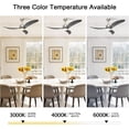 thumbnail image 4 of Ganeed Large Ceiling Fan with Light, 52 inch Ceiling Fan with Light and Remote, Modern Wood Ceiling Fans, Reversible Quiet DC Motor, High CFM, Dimmable Ceiling Fans for Indoor Nickel, 4 of 15