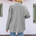 thumbnail image 5 of Camisa Camisas con botones para mujer, estilo casual, de punto gofre, suaves, sueltas, cómodas, chaquetas, tops Cgtredaw Gris T M para Mujer, 5 of 5