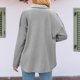 thumbnail image 4 of Camisas con botones para mujer blusa de solapa de punto de gofre de color sólido prendas de vestir Tops, 4 of 6