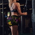 thumbnail image 4 of Yiaed Mardi Gras with Flamingo Print Women's Athletic Shorts Running Shorts Sporty Short High Waisted Elastic Workout Shorts for Yoga Gym Running & Sports -Large, 4 of 7