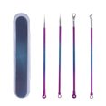 thumbnail image 1 of 4PCS Acne Tool Kit Steel Blackhead Tweezers Kit Comedone Extractor with Case, 1 of 10