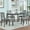 Gray#3, variant on Dining Sets 5 Piece Wooden Dining Table Set, Kitchen Table Set with a Rectangular Table and 4 Upholstered Chairs, Wooden Dining Room Table with Crystal Decoration and Chairs Set, Silver grey,Wooden D