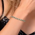 thumbnail image 4 of Radiant Simulated Green Emerald and Sparkling White Cubic Zirconia Tennis Bracelet for Women - The Perfect Luxury Gift for Her on Weddings and Special Occasions - 4.50 Cttw, 7 inch Length, 4 of 6