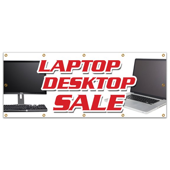 48"x120" LAPTOP DESKTOP SALE BANNER SIGN computers netbooks notebook windows