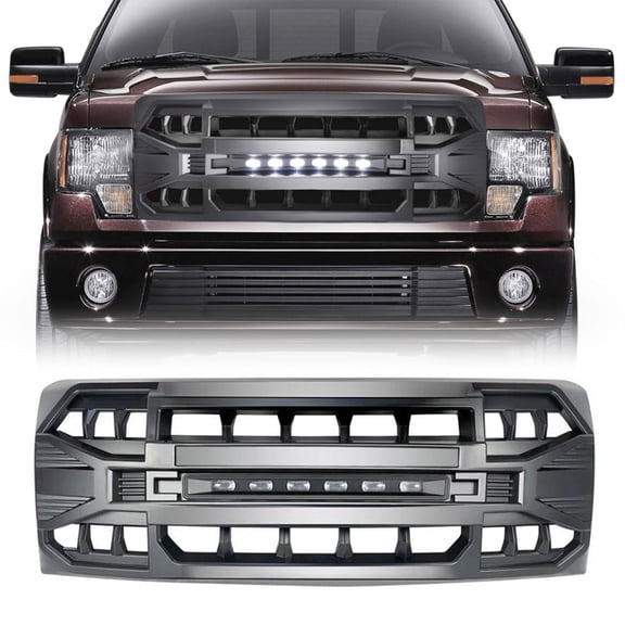 American Modified AMFMAA00114 Front Armor Grille with LED for Ford F150