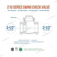 thumbnail image 5 of Midline Valve Swing Check Valve, Backflow Prevention, Lead-Free, 2-1/2 in. FIP Connections, Cast Brass, 5 of 6