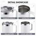 thumbnail image 5 of 12 oz Insulated Stainless Steel Coffee Mug with Handle & Sliding Lid, 304 Stainless Steel Reusable Travel Cup for Office Home Beer Tea Drinks, 5 of 7
