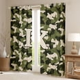 thumbnail image 2 of Feelyou Monogrammed K Black Out Curtains, Green Camo Curtains Pack of 2 (42x63 Each), 2 of 6