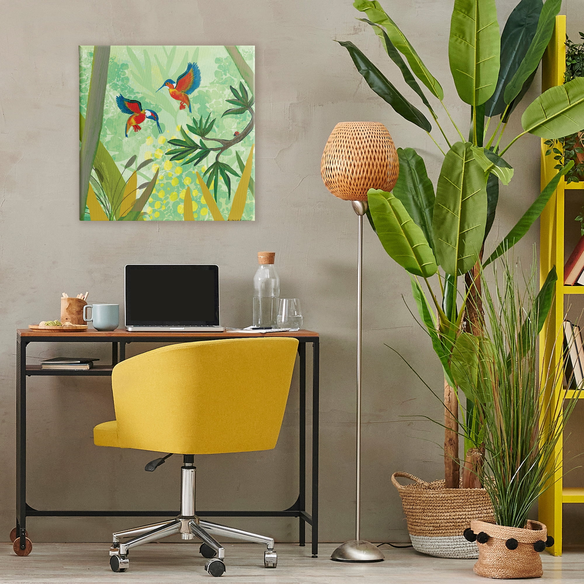 Stupell Industries Kingfishers in Jungle Branches Canvas Wall Art, design by Kay Widdowson