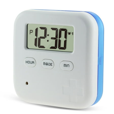 Pill Case Alarm - Dust-proof Separated Pill Organizer Pill Box Case Electronic Timer Alarm Clock Reminder Medicine Storage Dispenser