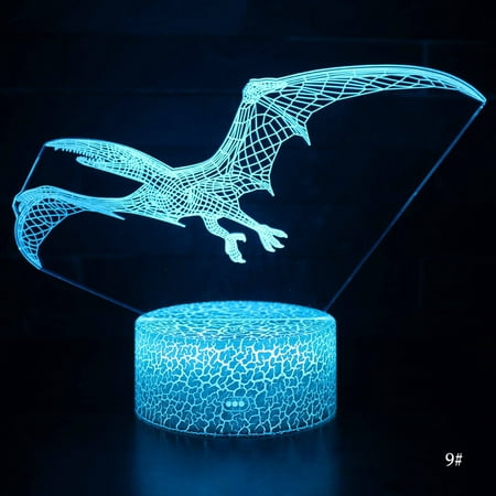

Rosnek Dinosaur Series 3D LED Night Lights Remote Touch Control Table Night Lamp kid Gifts Color Change 3D Light Bedroom Decoration
