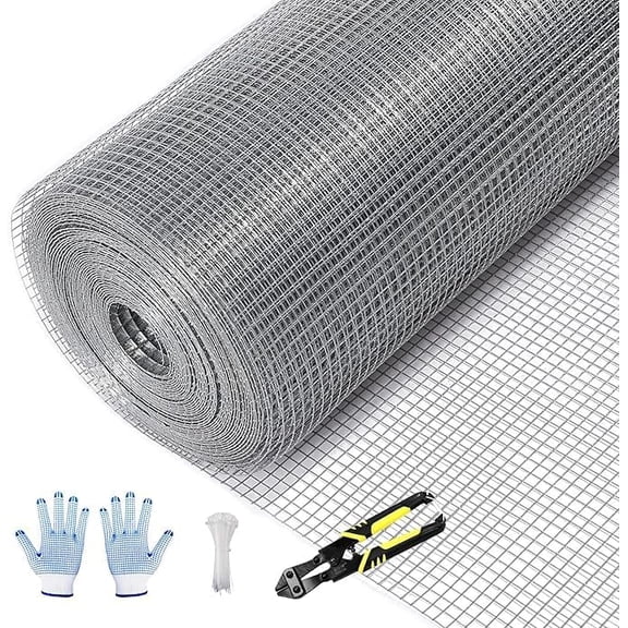 Hardware Cloth, Chicken Wire Fencing, 19 Gauge Galvanized Wire & 1"x1" Mesh Size Welded Wire Roll Garden Fence, Poultry Netting for /Duck/Chicken Coop (48" x 50')