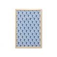 thumbnail image 1 of Paisley Wall Art with Frame, Vintage Eastren Inspired Design with Flowers Ivy Leaves and Dots Nature Art, Printed Fabric Poster for Bathroom Living Room, 23" x 35", Blue and White, by Ambesonne, 1 of 2