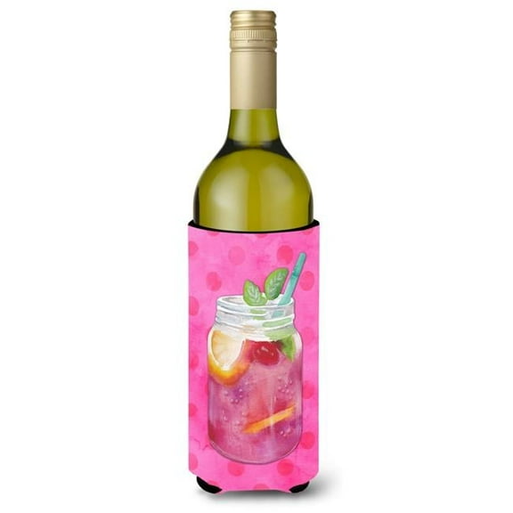 Mason Jar Cocktail Pink Polkadot Wine Bottle Beverge Insulator Hugger