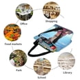 thumbnail image 6 of Kll Tote Bag For Women Elephant Sits On A Stack Of Luggages Ocean Print Shopping Grocery Reusable Bags For Office School Shopping Travel, 6 of 7