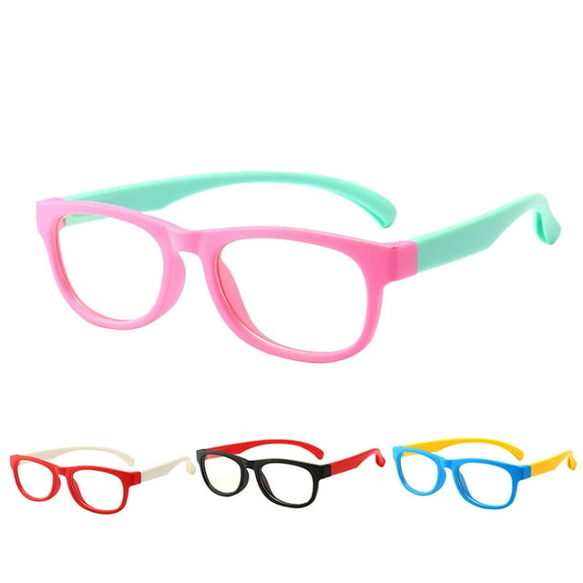 Lunettes anti-UV pour Enfants Protection UV Lunettes Bloquant la Lumière Lunettes de Protection UV pour Enfants Lunettes Plates anti-UV pour Ordinateur Téléphone, Cadre Rouge C6